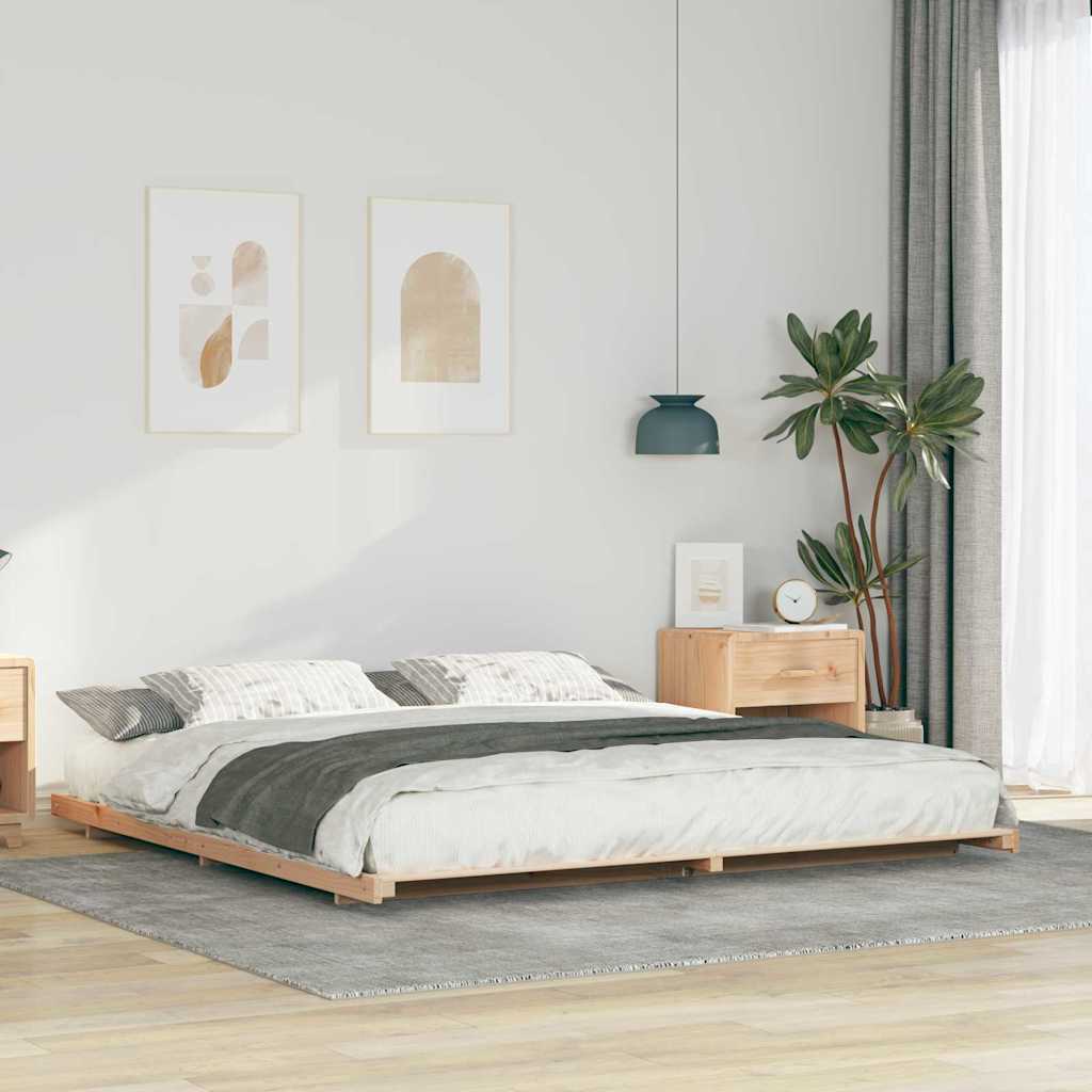 Bettrahmen Braun 180 x 210 cm Massives Kiefernholz