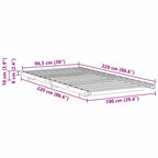 Bettrahmen Braun 100 x 220 cm Massives Kiefernholz