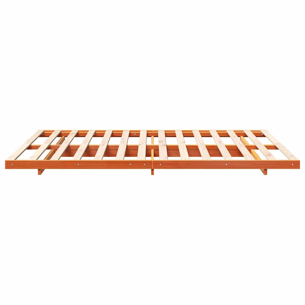 Bettrahmen Wachsbraun 140 x 220 cm Massives Kiefernholz