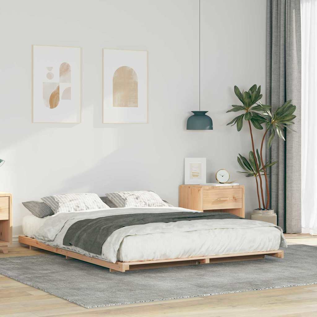 Bettrahmen Braun 160 x 220 cm Massives Kiefernholz