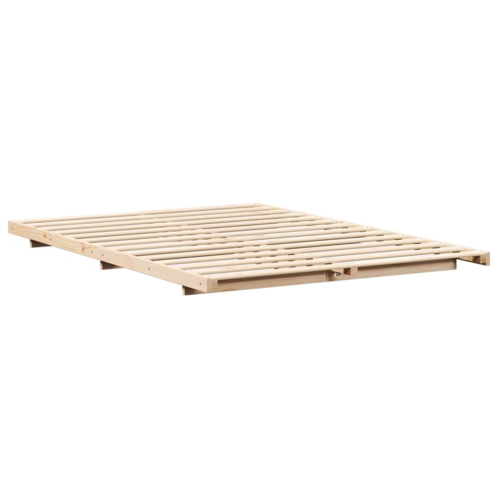 Bettrahmen Braun 160 x 220 cm Massives Kiefernholz