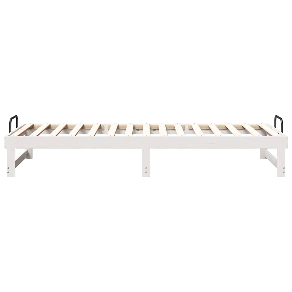 Bettrahmen Weiß 80 x 210 cm Massives Kiefernholz