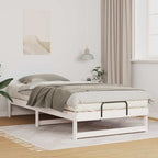 Bettrahmen Weiß 100 x 210 cm Massives Kiefernholz