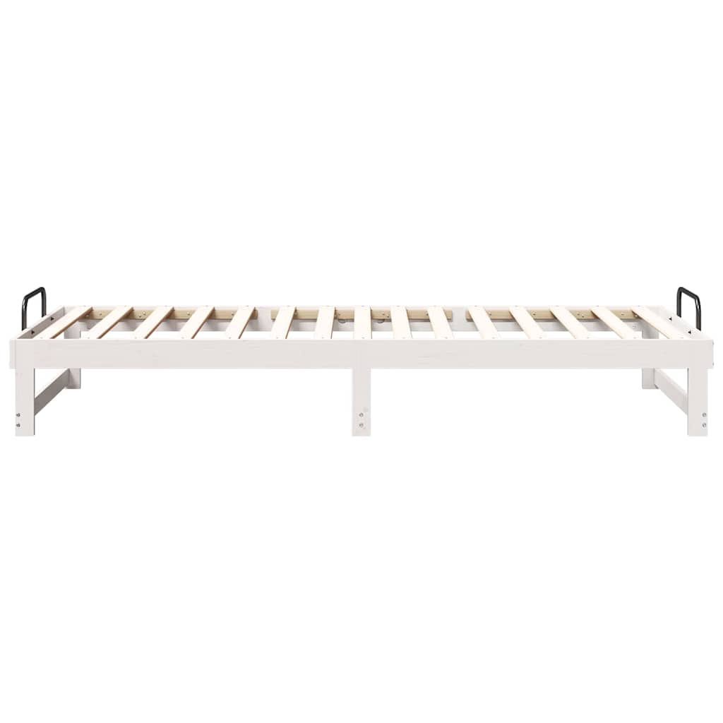 Bettrahmen Weiß 90 x 220 cm Massives Kiefernholz