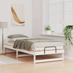 Bettrahmen Weiß 100 x 220 cm Massives Kiefernholz