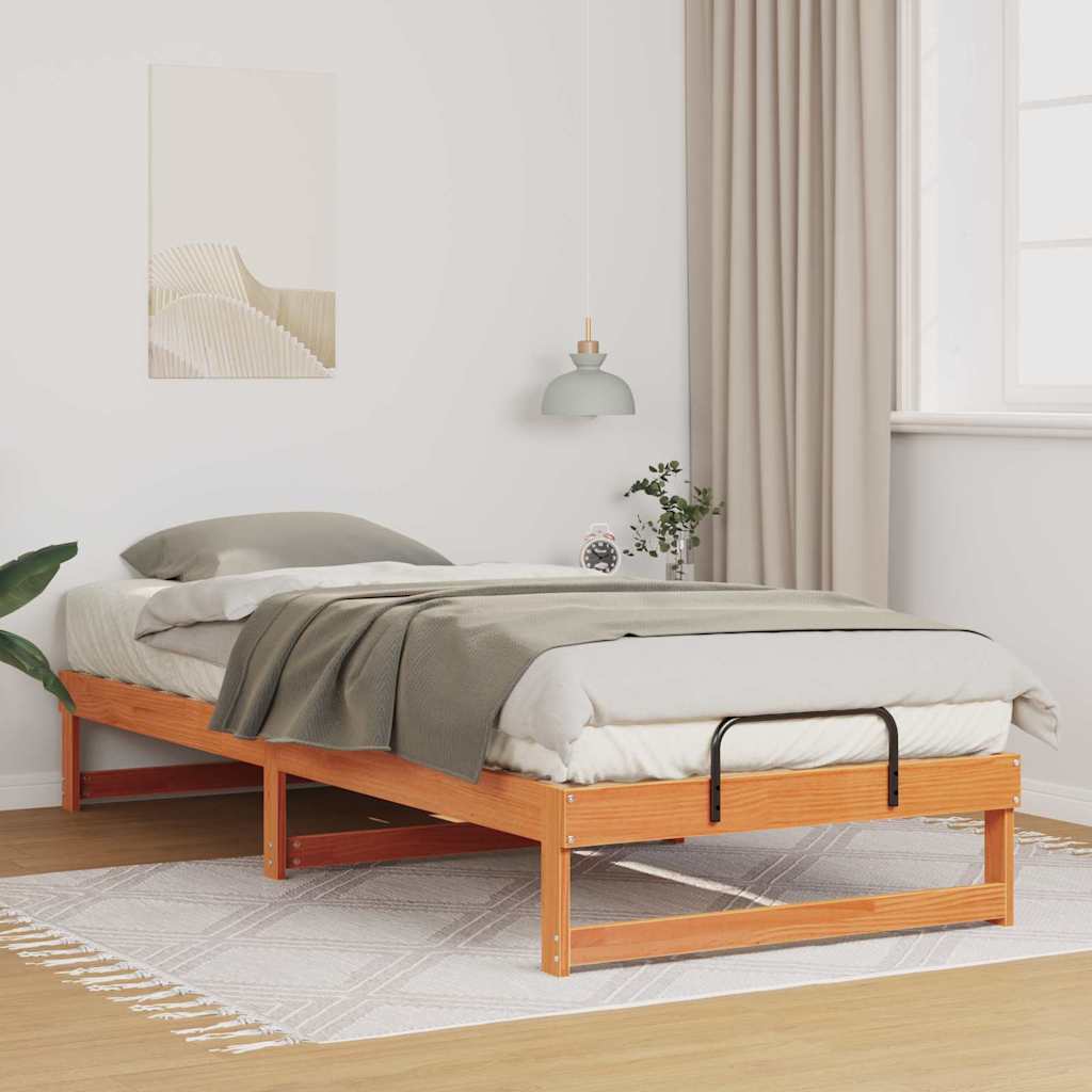 Bettrahmen Braun 100 x 220 cm Massives Kiefernholz