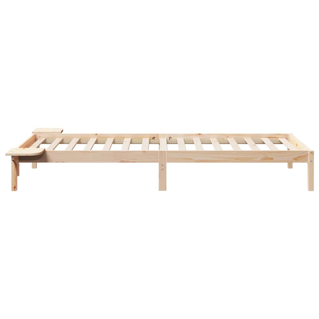 Bettgestell mit Nachttischen Natur 90 x 210 cm