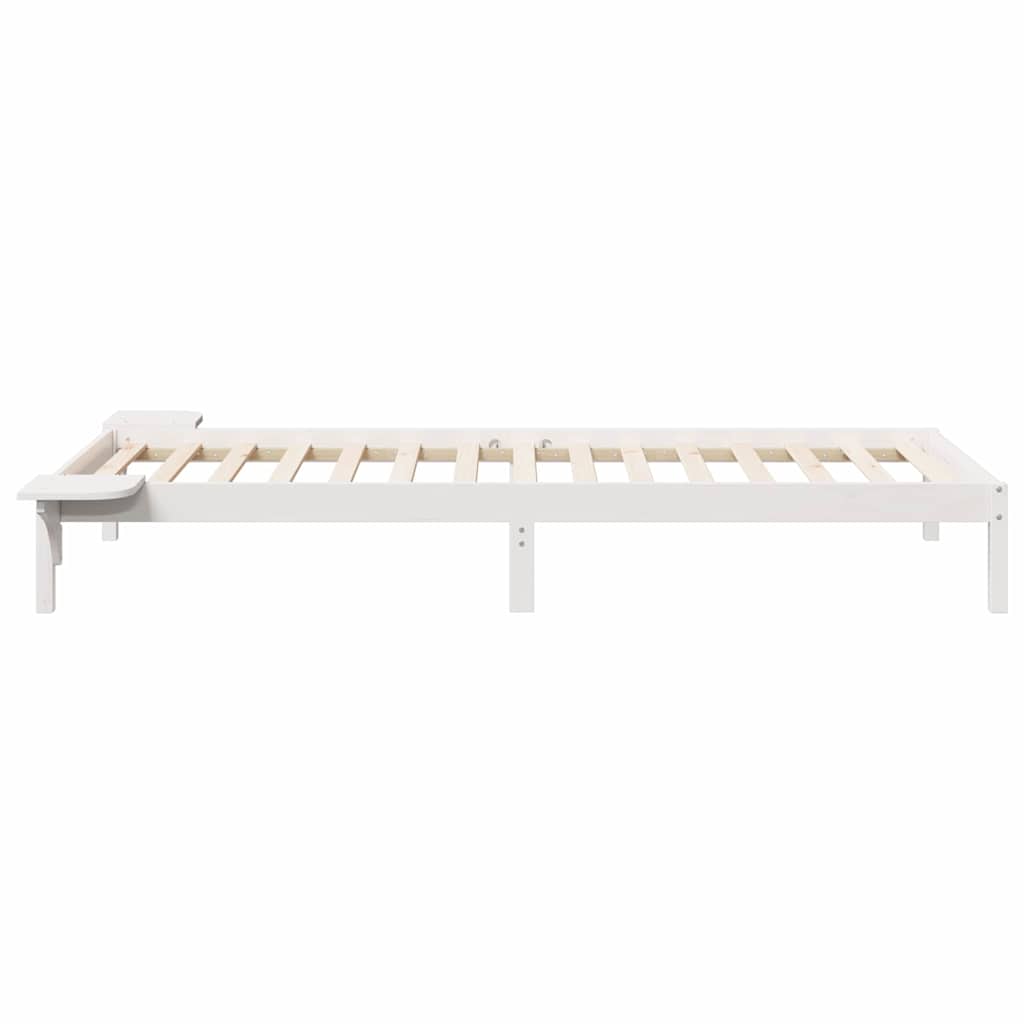 Bettgestell mit Nachttischen Weiß 90 x 210 cm
