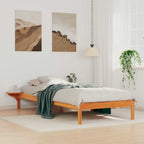 Bettgestell mit Nachttischen Wachsbraun 90 x 210 cm