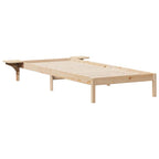 Bettgestell mit Nachttischen Natur 100 x 210 cm