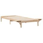 Bettgestell mit Nachttischen Natur 100 x 210 cm