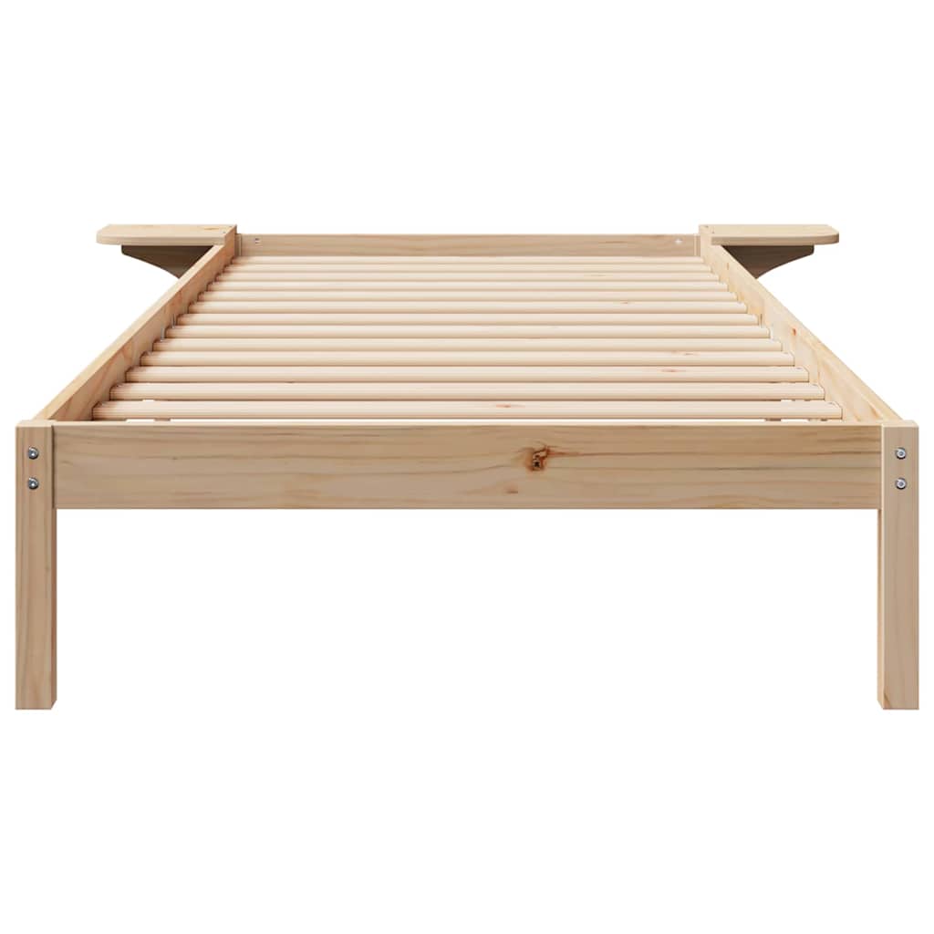 Bettgestell mit Nachttischen Natur 100 x 210 cm