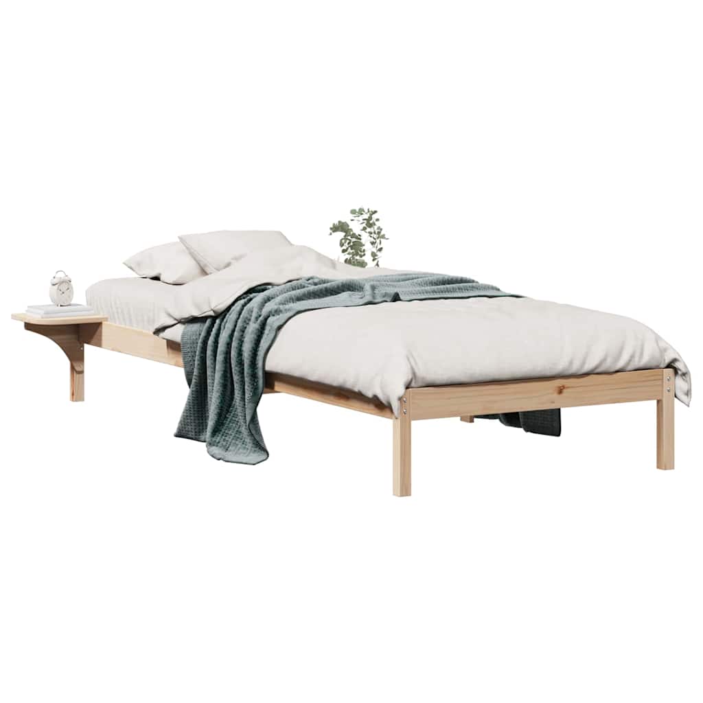 Bettgestell mit Nachttischen Natur 100 x 210 cm