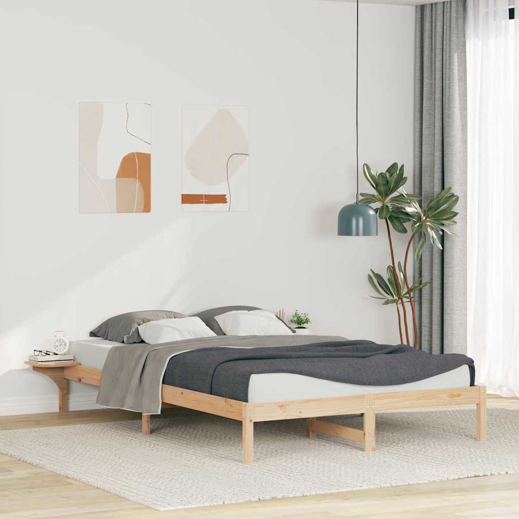 Bettgestell mit Nachttischen Natur 140 x 210 cm
