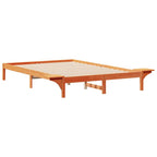 Bettgestell mit Nachttischen Wachsbraun 140 x 210 cm