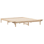 Bettgestell mit Nachttischen Natur 180 x 210 cm
