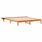 Bettgestell mit Nachttischen Wachsbraun 200 x 210 cm