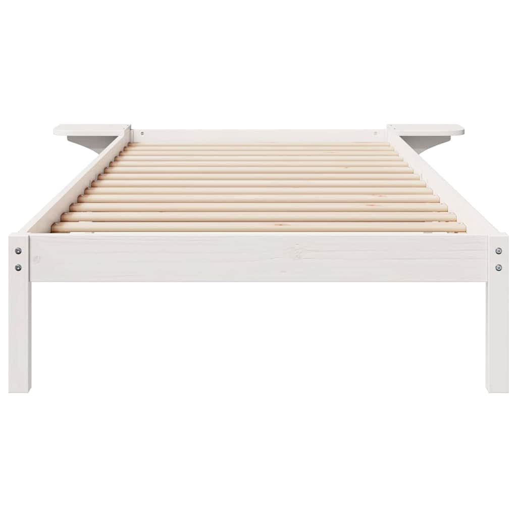 Bettgestell mit Nachttischen Weiß 80 x 220 cm