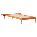 Bettgestell mit Nachttischen Wachsbraun 80 x 220 cm