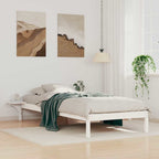 Bettgestell mit Nachttischen Weiß 90 x 220 cm