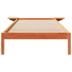 Bettgestell mit Nachttischen Wachsbraun 90 x 220 cm