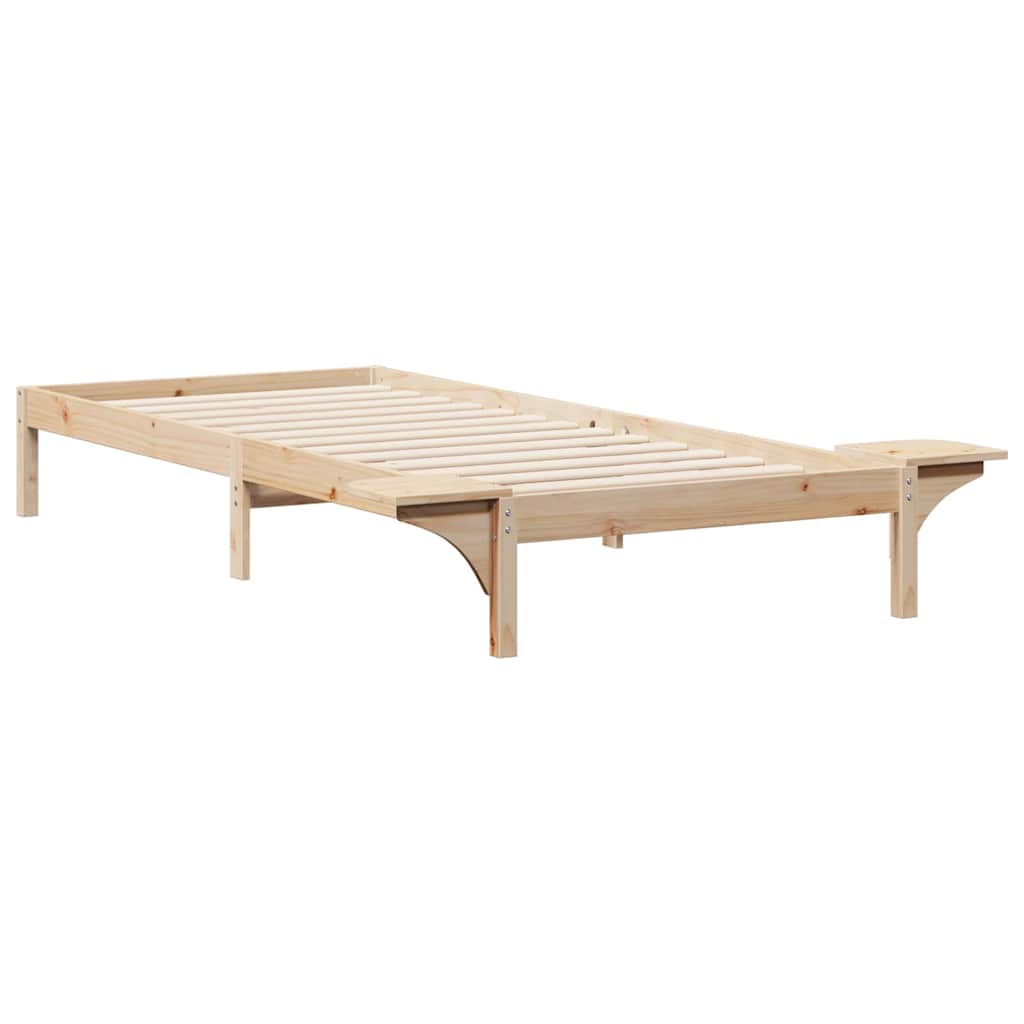 Bettgestell mit Nachttischen Natur 100 x 220 cm