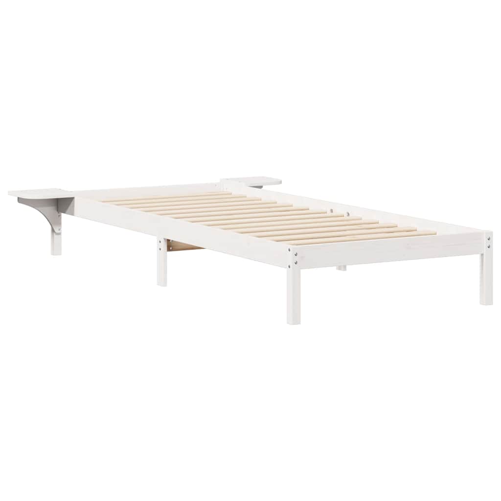Bettgestell mit Nachttischen Weiß 100 x 220 cm
