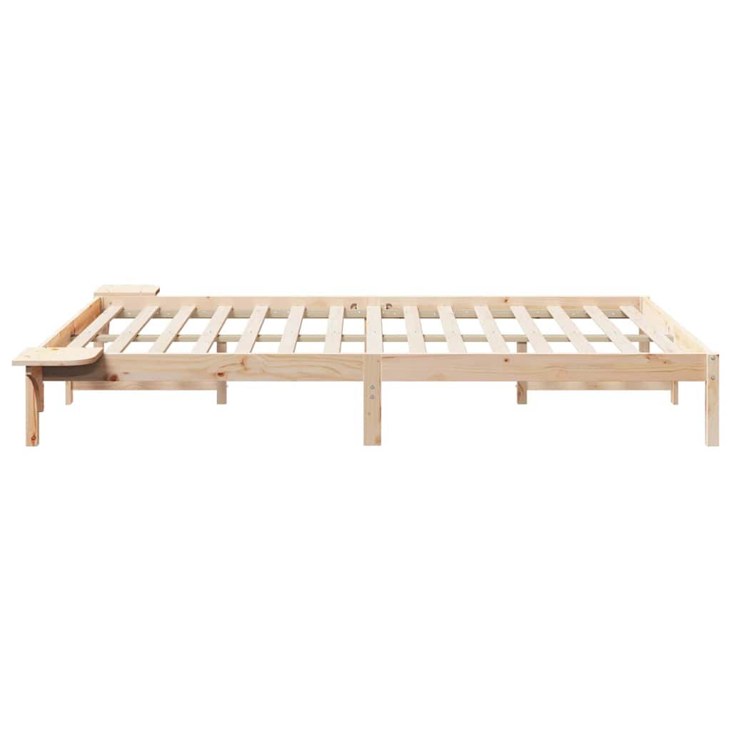 Bettgestell mit Nachttischen Natur 140 x 220 cm