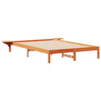 Bettgestell mit Nachttischen Wachsbraun 160 x 220 cm