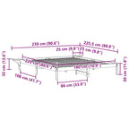 Bettgestell mit Nachttischen Wachsbraun 180 x 220 cm