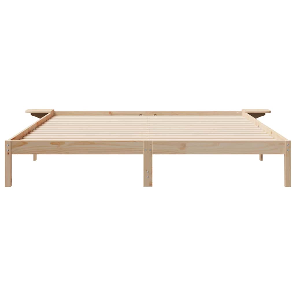 Bettgestell mit Nachttischen Natur 200 x 220 cm