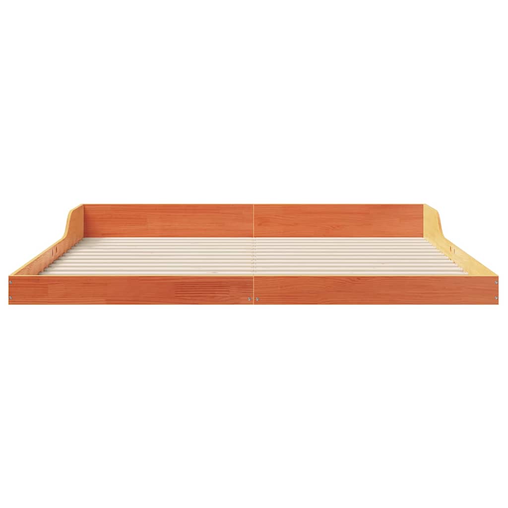 Bettrahmen Wachsbraun 200 x 200 cm Massives Kiefernholz
