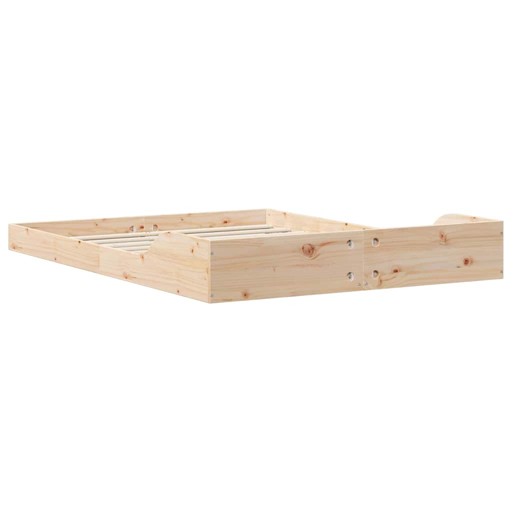 Bettrahmen Braun 140 x 190 cm Massives Kiefernholz