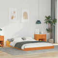 Bettrahmen Wachsbraun 140 x 190 cm Massives Kiefernholz