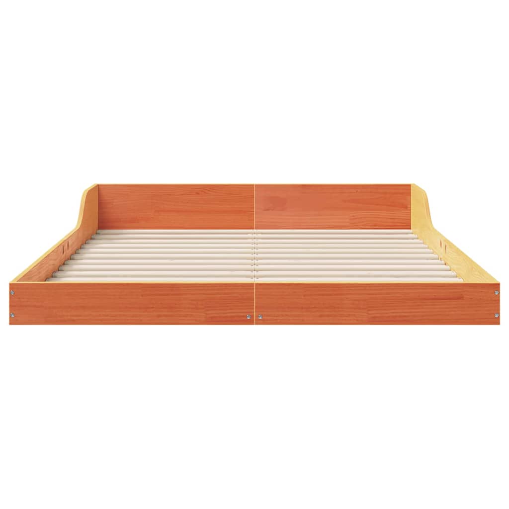 Bettrahmen Wachsbraun 120 x 190 cm Massives Kiefernholz