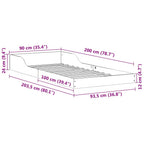 Bettrahmen Braun 90 x 200 cm Massives Kiefernholz