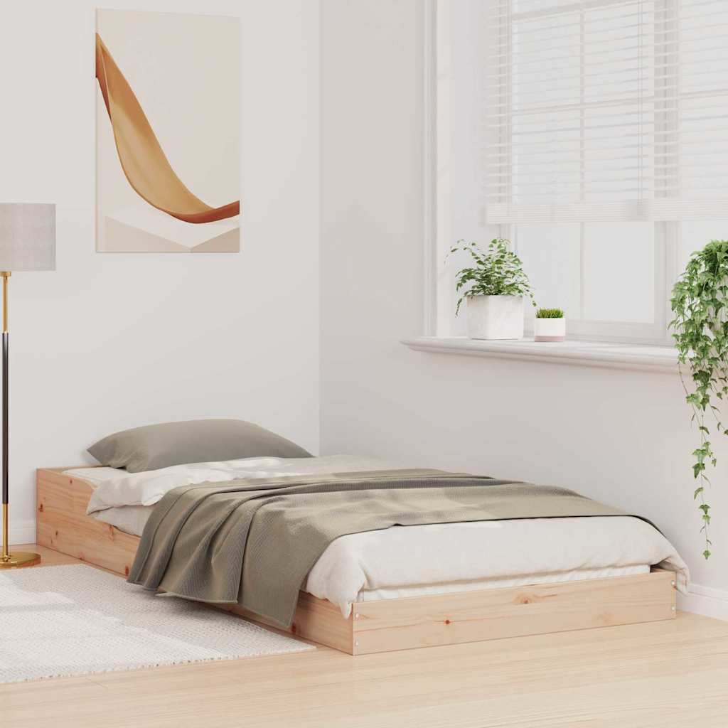 Bettrahmen Natur 90 x 190 cm Massives Kiefernholz