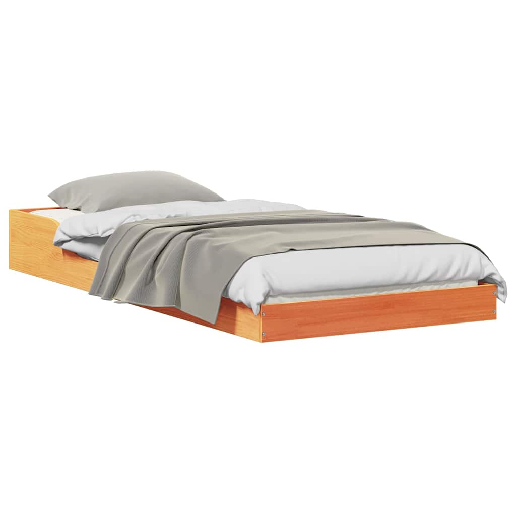 Bettrahmen Wachsbraun 80 x 210 cm Massives Kiefernholz