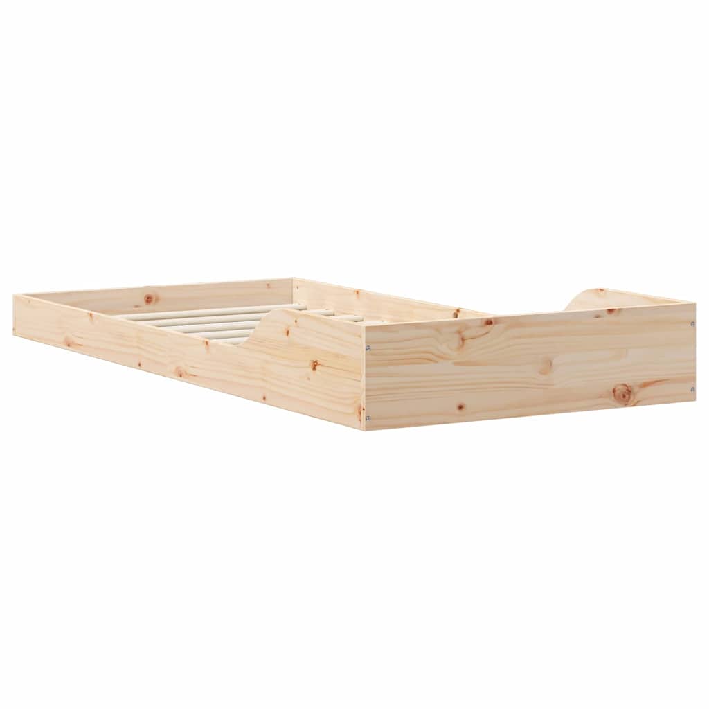 Bettrahmen Natur 100 x 210 cm Massives Kiefernholz