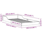 Bettrahmen Weiß 100 x 210 cm Massives Kiefernholz