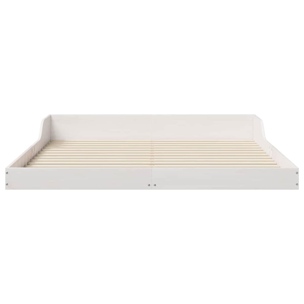 Bettrahmen Weiß 140 x 210 cm Massives Kiefernholz