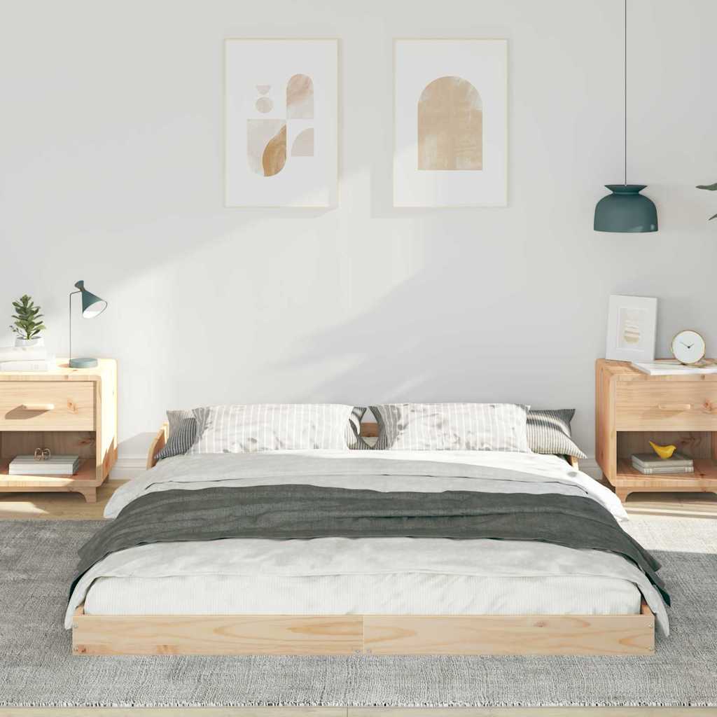 Bettrahmen Braun 160 x 210 cm Massives Kiefernholz