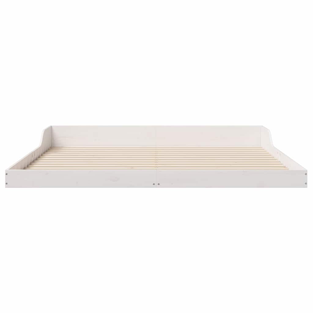 Bettrahmen Weiß 180 x 210 cm Massives Kiefernholz