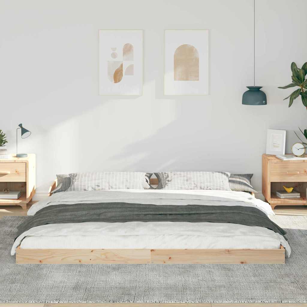 Bettrahmen Braun 200 x 210 cm Massives Kiefernholz