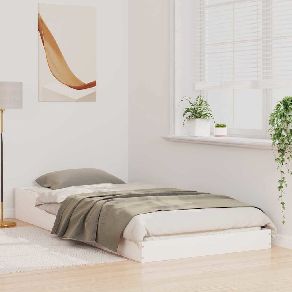 Bettrahmen Weiß 80 x 220 cm Massives Kiefernholz