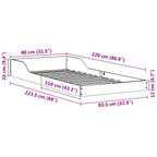 Bettrahmen Wachsbraun 80 x 220 cm Massives Kiefernholz