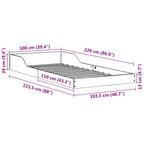 Bettrahmen Wachsbraun 100 x 220 cm Massives Kiefernholz