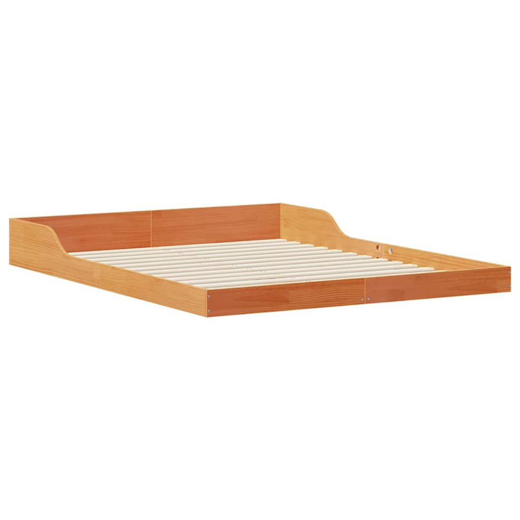 Bettrahmen Wachsbraun 140 x 220 cm Massives Kiefernholz