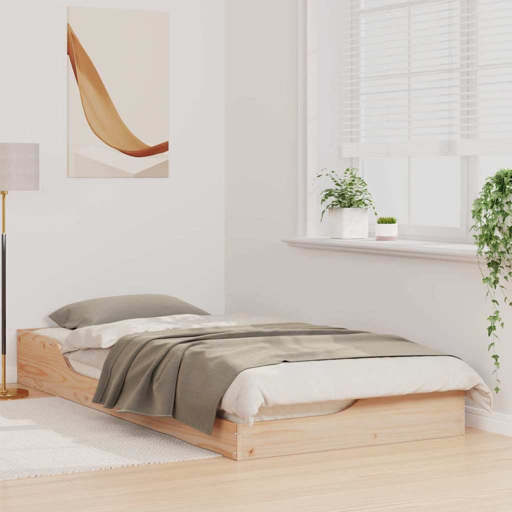 Bettrahmen Braun 100 x 200 cm Massives Kiefernholz