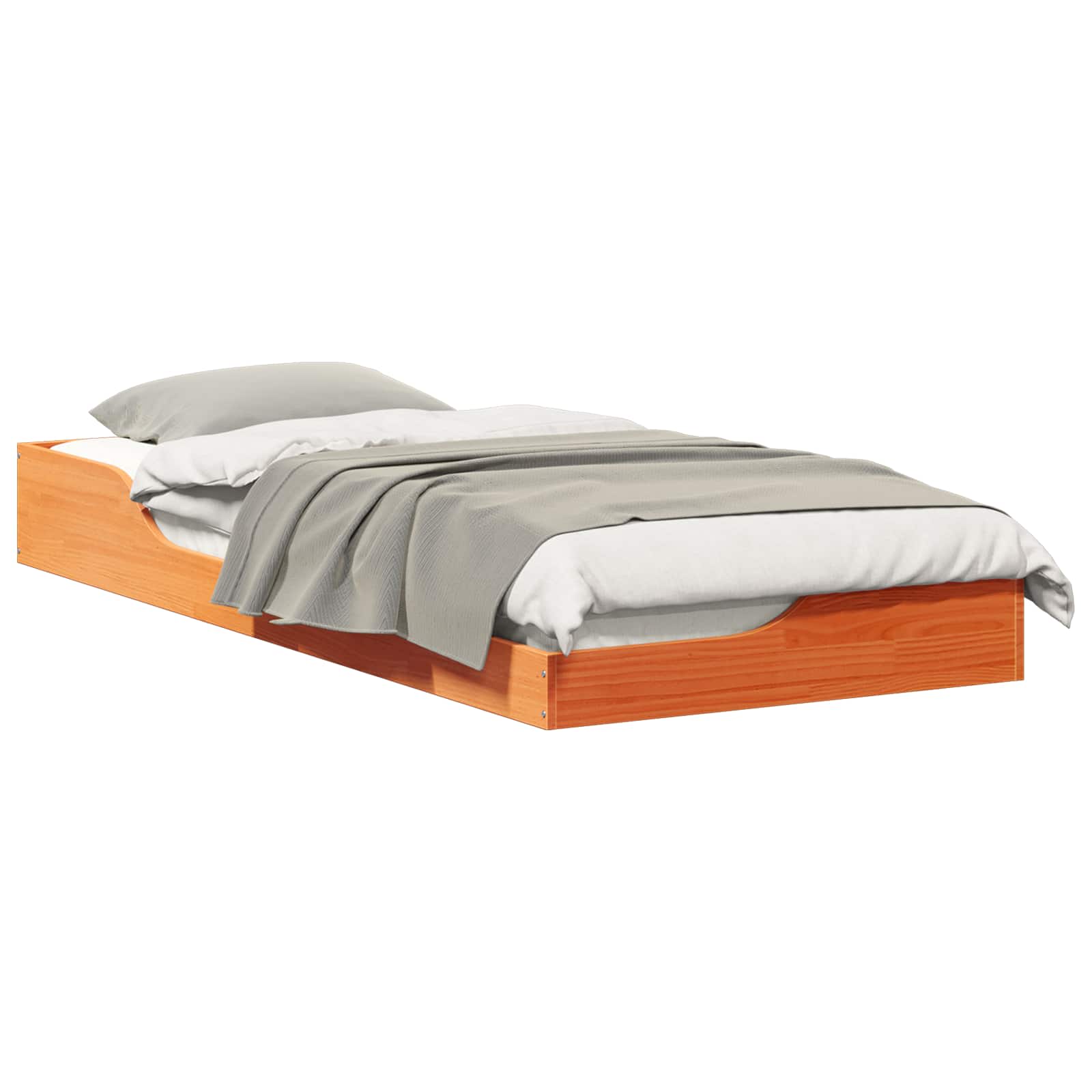 Bettrahmen Wachsbraun 90 x 210 cm Massives Kiefernholz